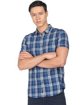 checked slim fit shirt