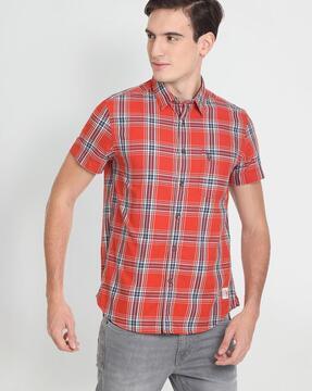 checked slim fit shirt