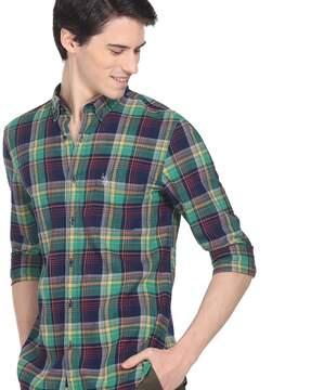 checked slim fit shirt