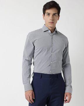 checked slim fit shirt