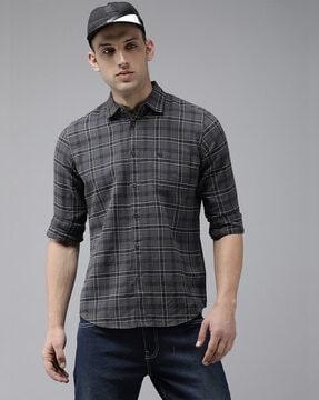 checked slim fit shirt