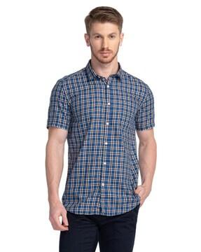 checked slim fit shirt