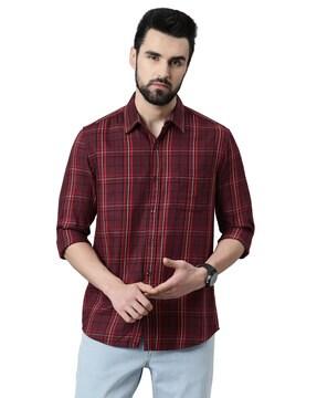 checked slim fit shirt