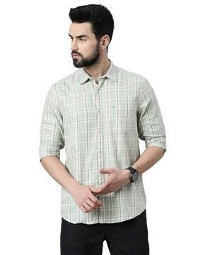 checked slim fit shirt