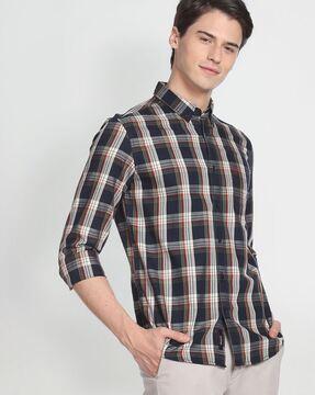 checked slim fit shirt