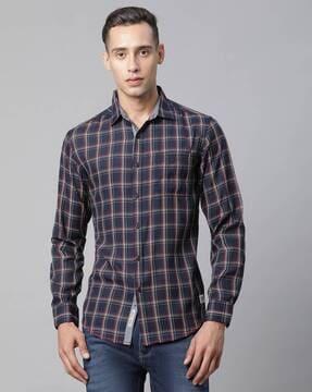 checked slim fit shirt