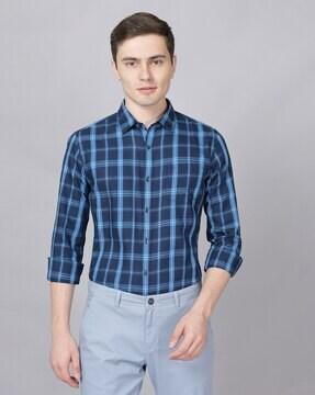 checked slim fit shirt