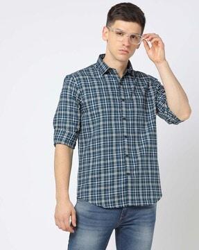 checked slim fit shirt