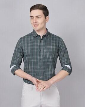 checked slim fit shirt