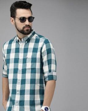 checked slim fit shirt