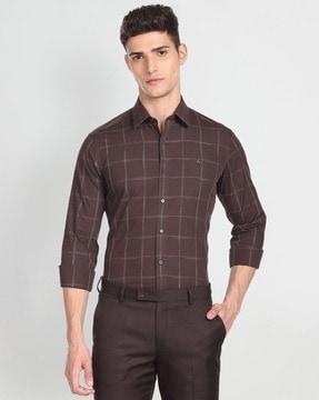 checked slim fit shirt