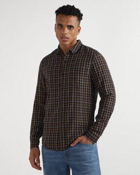 checked slim fit shirt