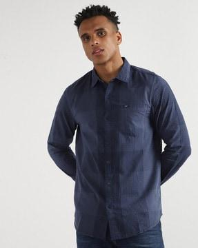 checked slim fit shirt