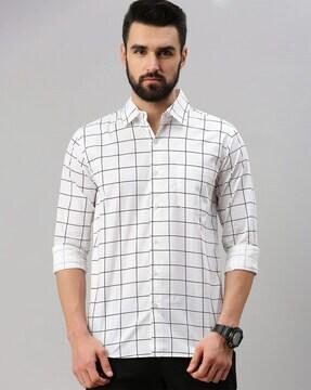 checked slim fit shirt