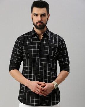 checked slim fit shirt