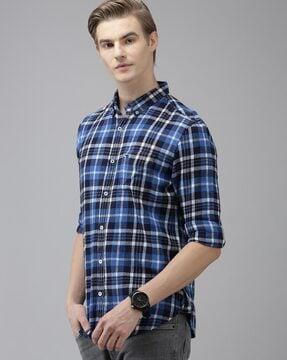 checked slim fit shirt