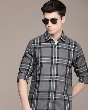 checked slim fit shirt