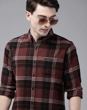 checked slim fit shirt