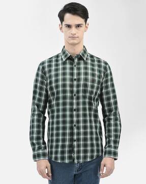 checked slim fit shirt