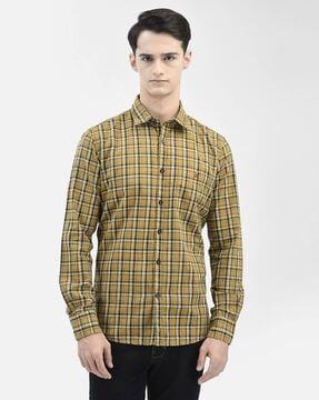 checked slim fit shirt