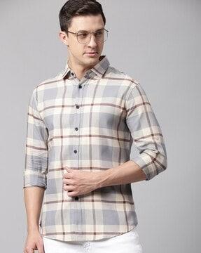 checked slim fit shirt