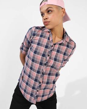 checked slim fit shirt