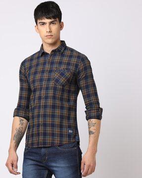 checked slim fit shirt