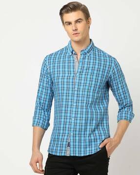 checked slim fit shirt