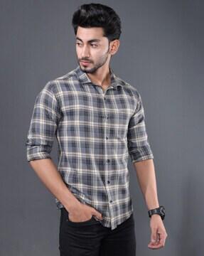 checked slim fit shirt