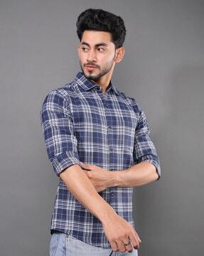 checked slim fit shirt