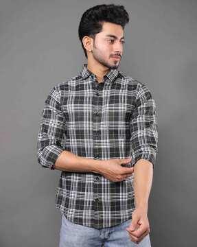 checked slim fit shirt