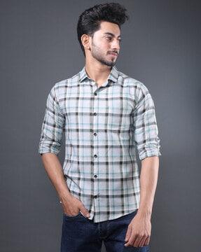 checked slim fit shirt