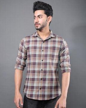 checked slim fit shirt