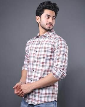 checked slim fit shirt