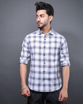 checked slim fit shirt