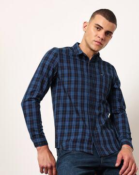 checked slim fit shirt