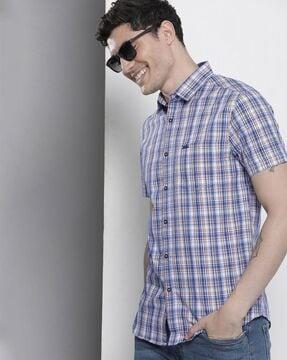 checked slim fit shirt