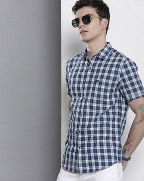 checked slim fit shirt