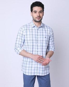 checked slim fit shirt