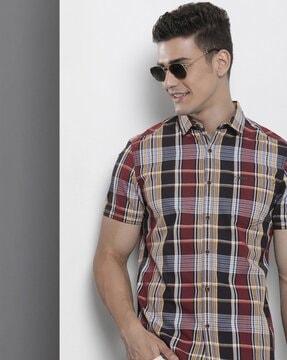 checked slim fit shirt