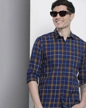 checked slim fit shirt