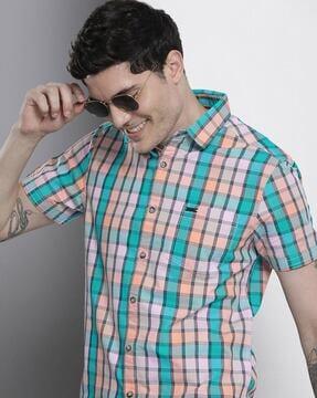 checked slim fit shirt