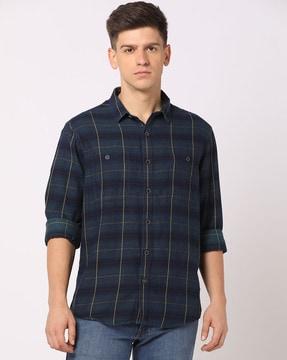 checked slim fit shirt