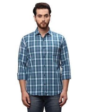 checked slim fit shirt