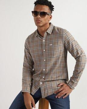 checked slim fit shirt