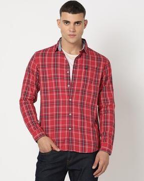 checked slim fit shirt