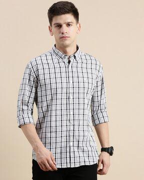 checked slim fit shirt