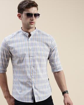 checked slim fit shirt