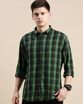 checked slim fit shirt