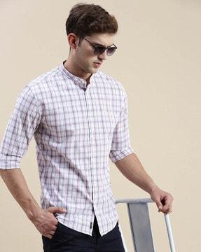 checked slim fit shirt